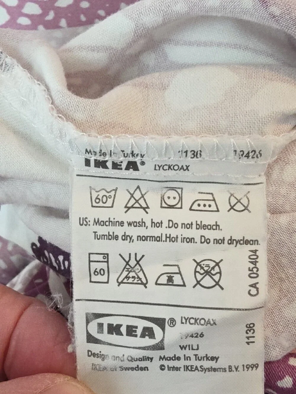 IKEA Lyckoa Purple Lace Mandala Cotton 2 Standard Pillow Sham & Twin Duvet Cover